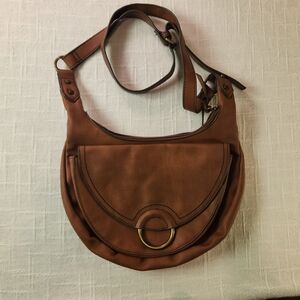 Ana Brown Leather Crossbody Bag